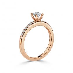 Diamantový zásnubný prsteň Diva, ružové zlato