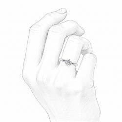 Diamantový zásnubný prsteň Elyse, biele zlato