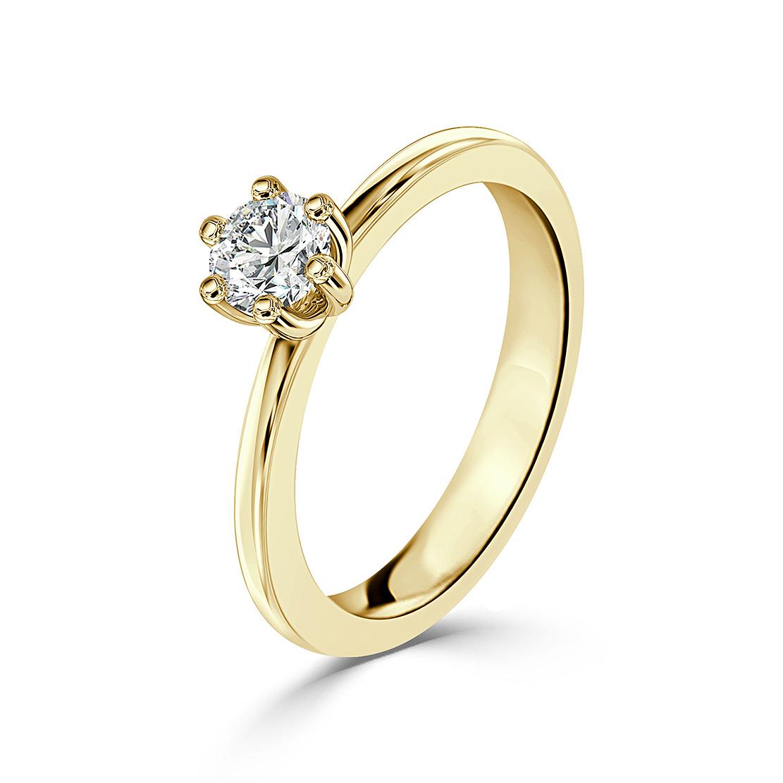 Diamantový zásnubný prsteň Elyse, žlté zlato