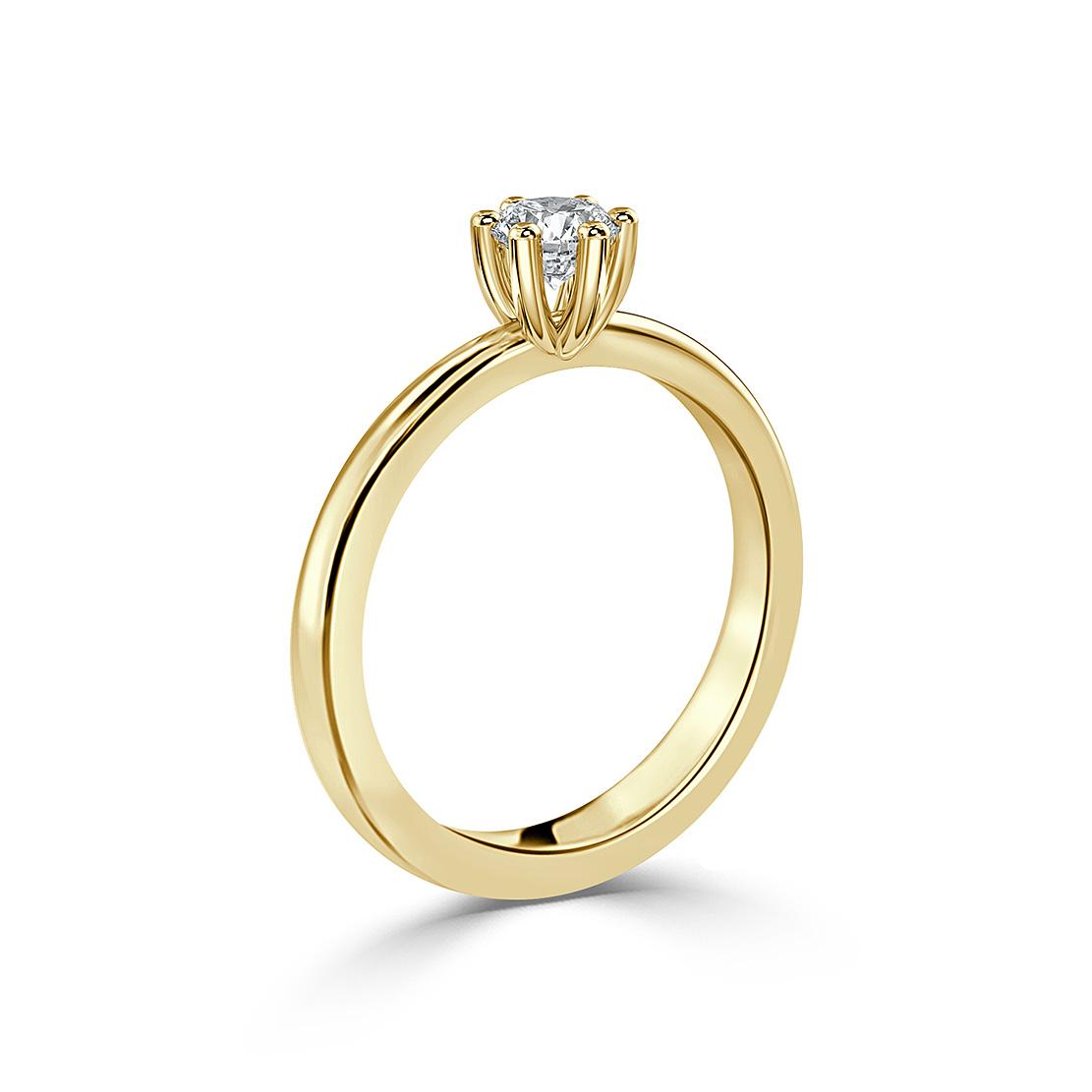 Diamantový zásnubný prsteň Elyse, žlté zlato