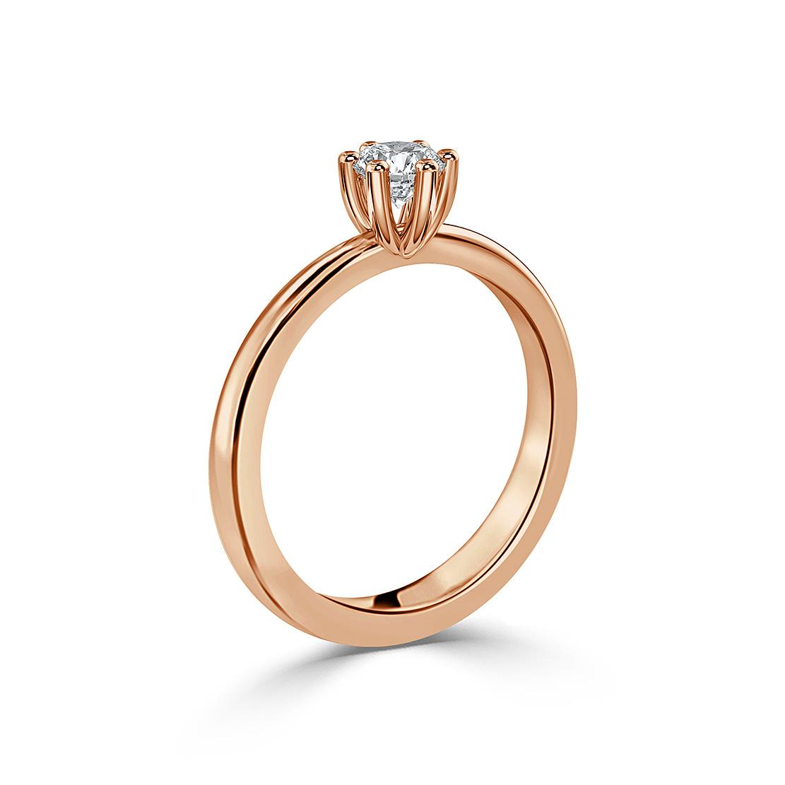 Diamantový zásnubný prsteň Elyse, ružové zlato
