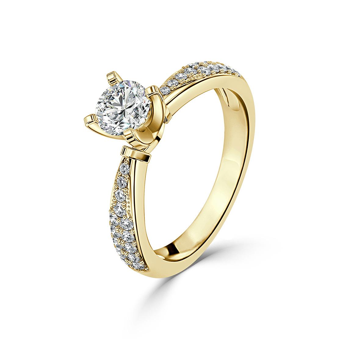 Diamantový zásnubný prsteň Chanel, žlté zlato