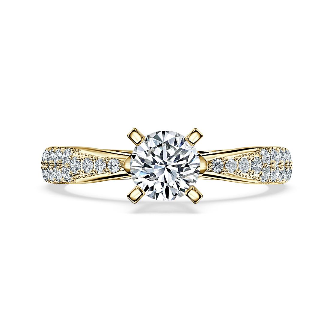 Diamantový zásnubný prsteň Chanel, žlté zlato