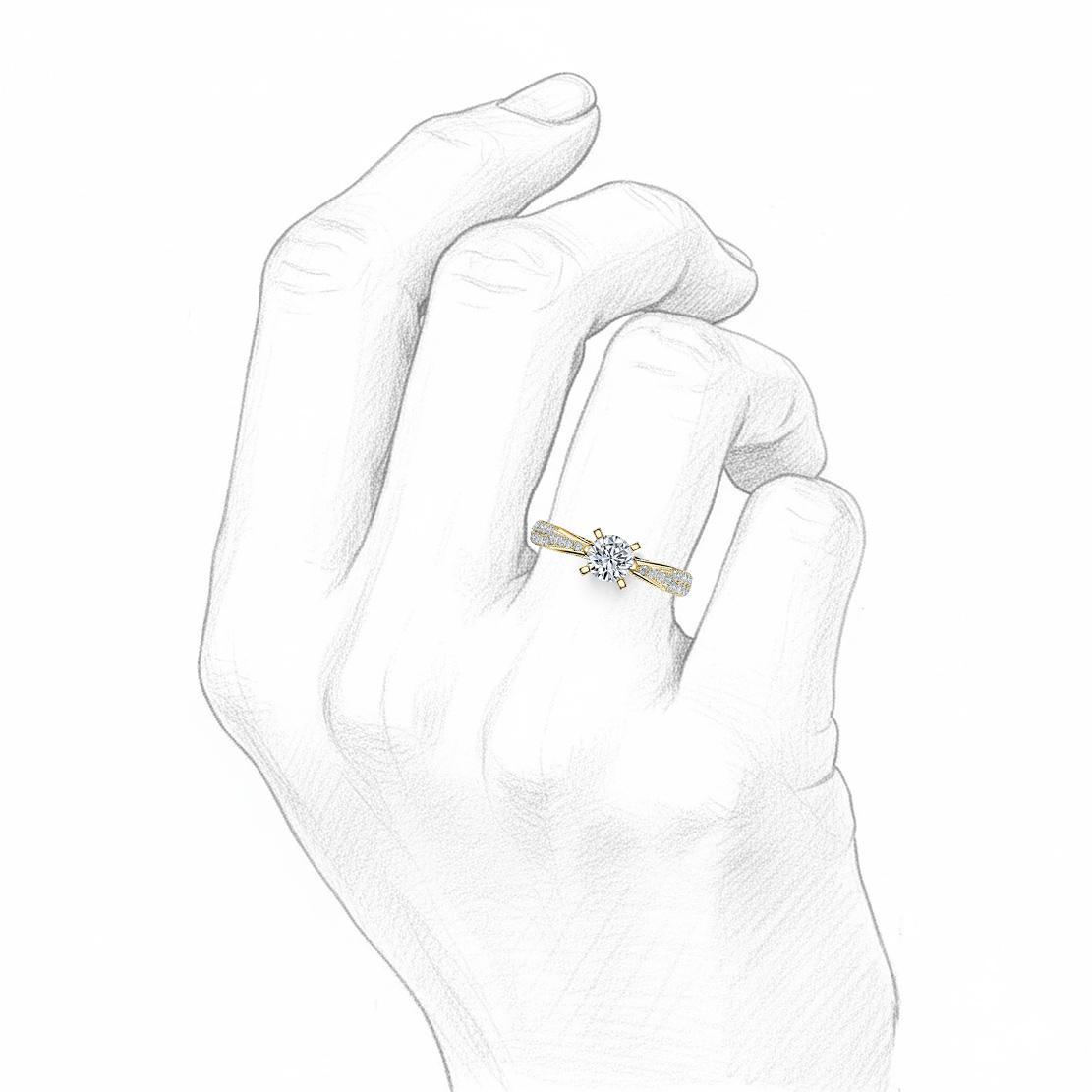 Diamantový zásnubný prsteň Chanel, žlté zlato