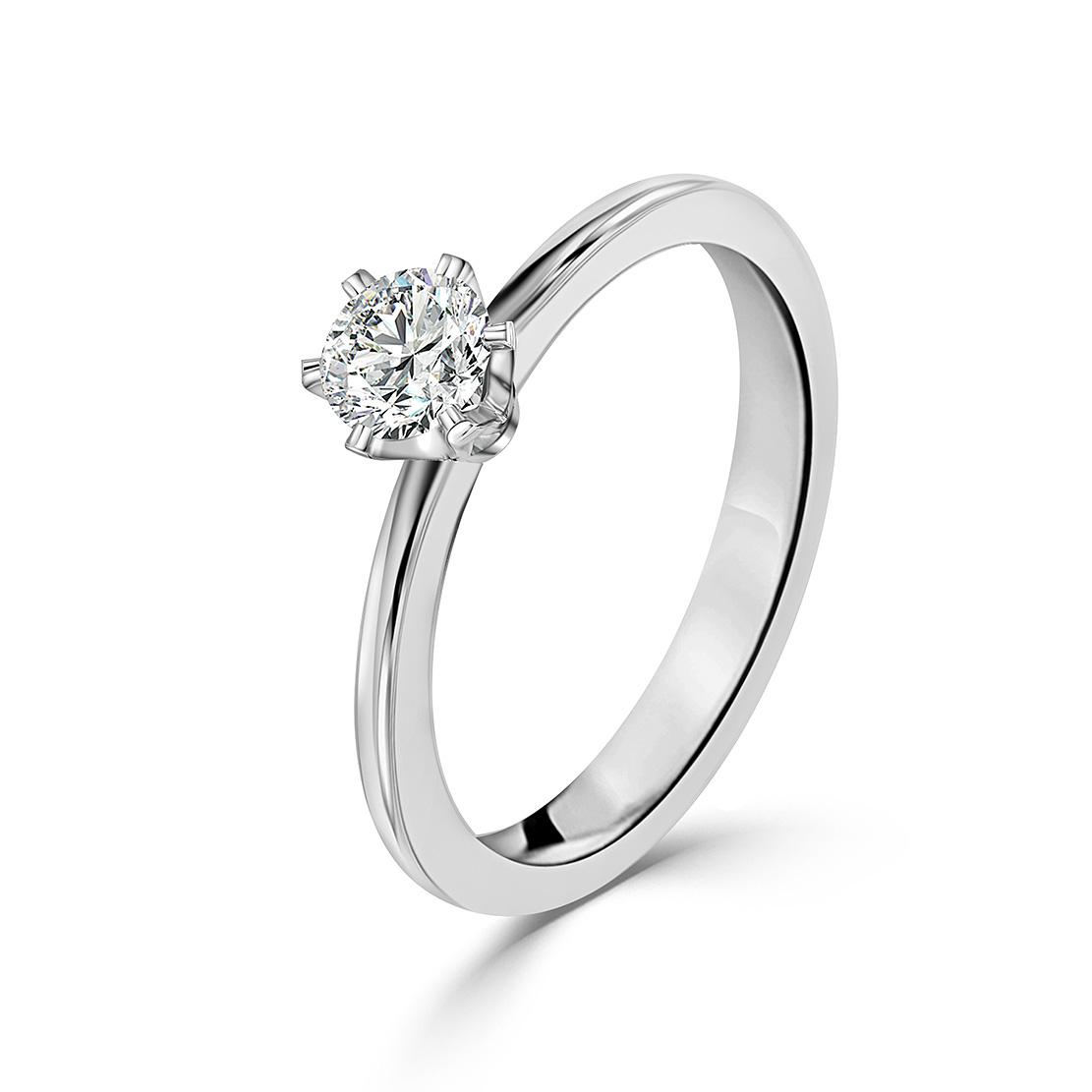 Diamantový zásnubný prsteň Janette, biele zlato
