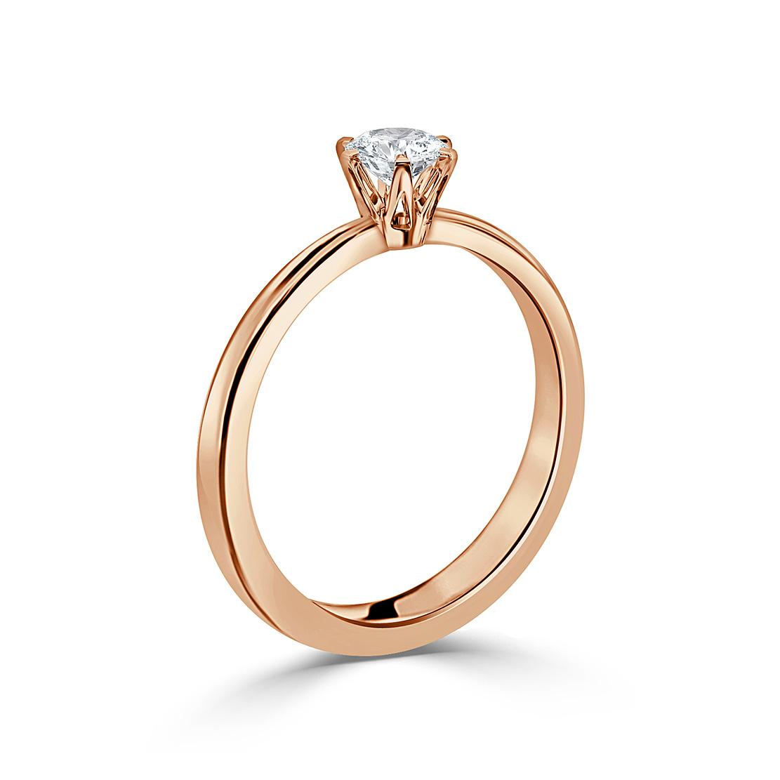 Diamantový zásnubný prsteň Janette, ružové zlato