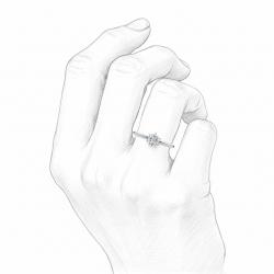 Diamantový zásnubní prsten July, bílé zlato