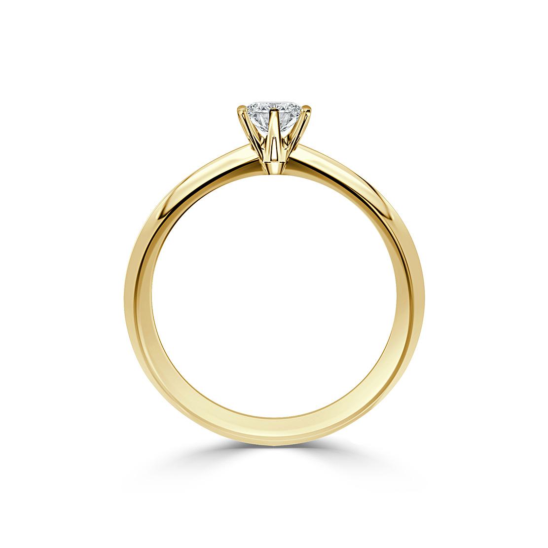 Diamantový zásnubný prsteň July, žlté zlato