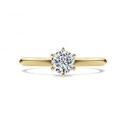 Diamantový zásnubný prsteň July, žlté zlato
