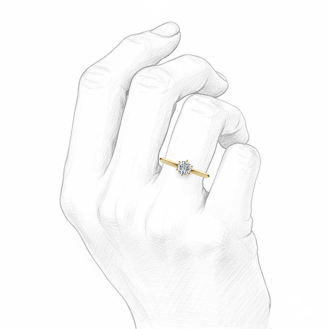 Diamantový zásnubný prsteň July, žlté zlato