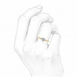 Diamantový zásnubný prsteň July, žlté zlato