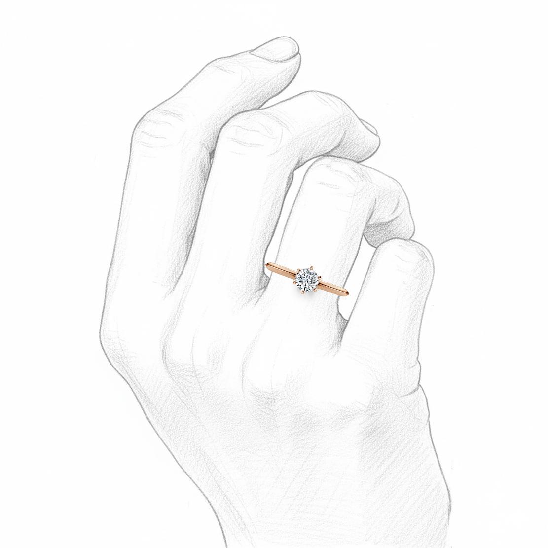 Diamantový zásnubný prsteň July, ružové zlato