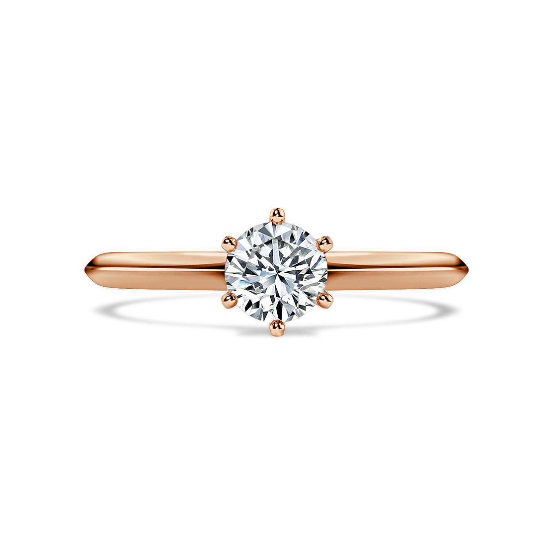 Diamantový zásnubný prsteň July, ružové zlato