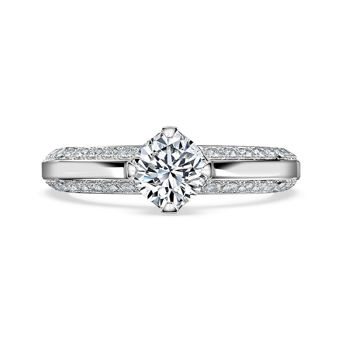 Diamantový zásnubný prsteň Jasmine, biele zlato