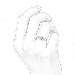 Diamantový zásnubný prsteň Jasmine, biele zlato