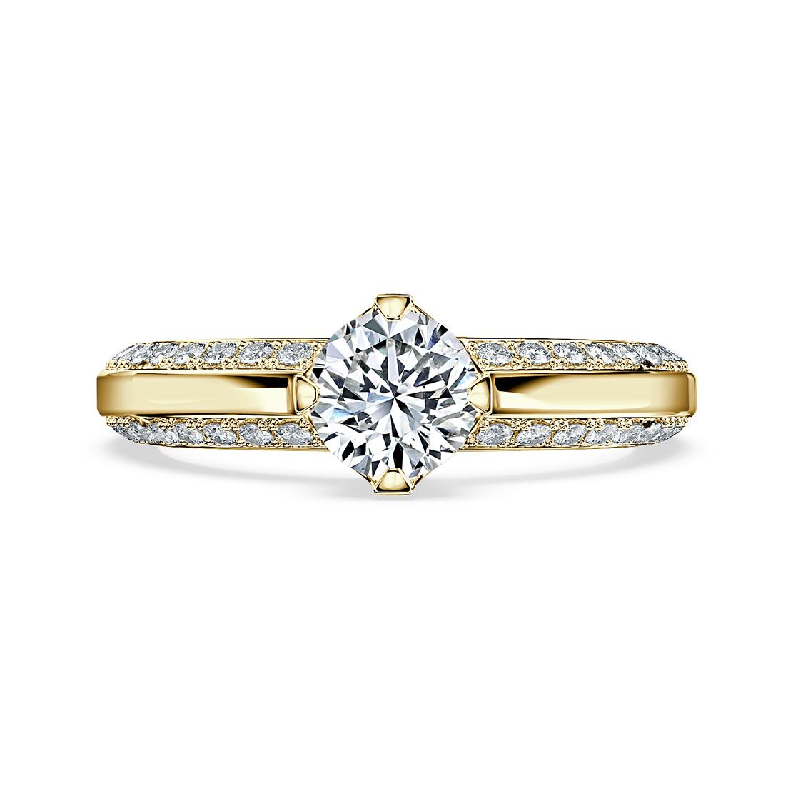 Diamantový zásnubný prsteň Jasmine, žlté zlato