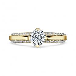 Diamantový zásnubný prsteň Jasmine, žlté zlato