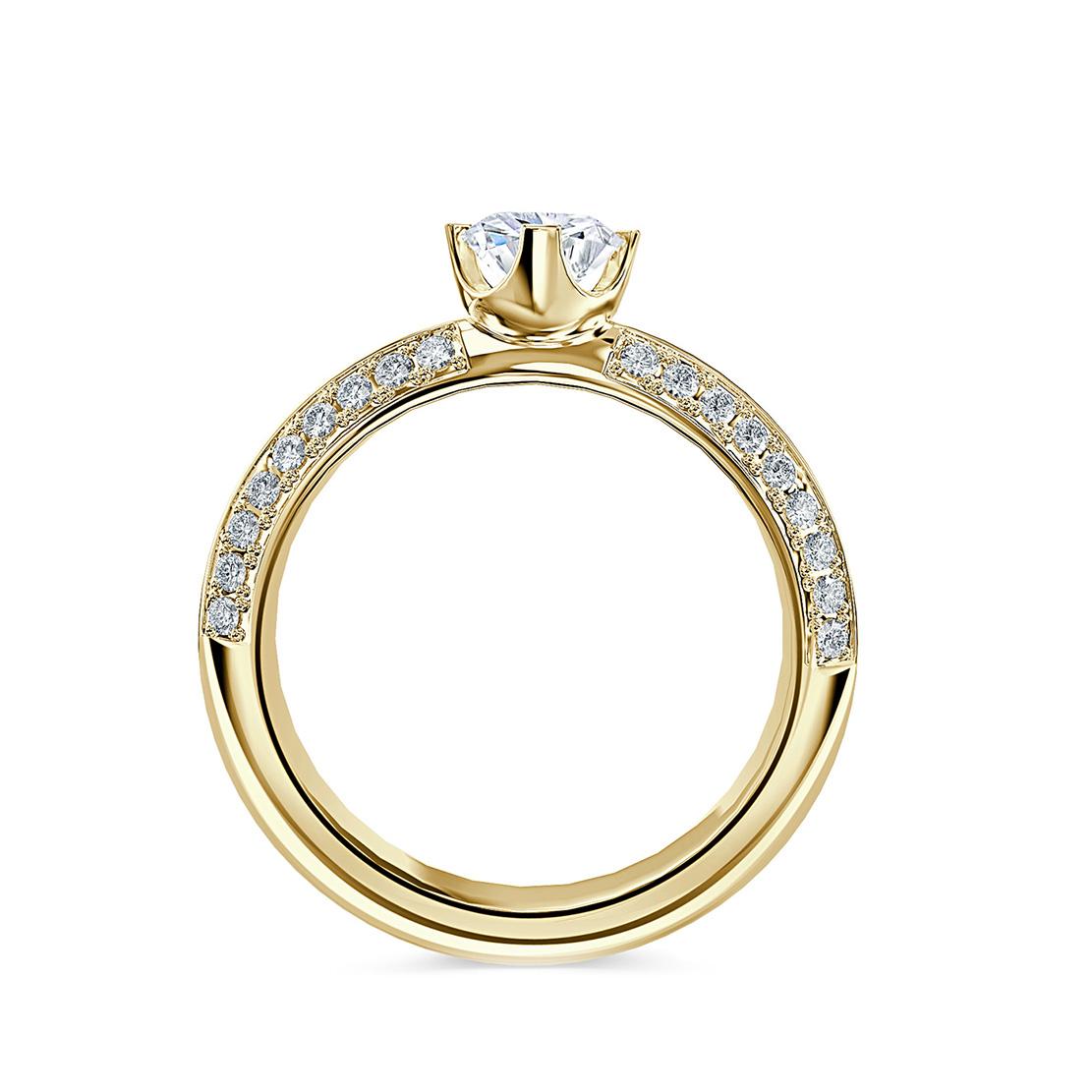 Diamantový zásnubný prsteň Jasmine, žlté zlato