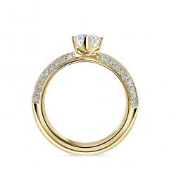 Diamantový zásnubný prsteň Jasmine, žlté zlato