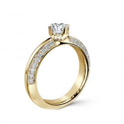 Diamantový zásnubný prsteň Jasmine, žlté zlato