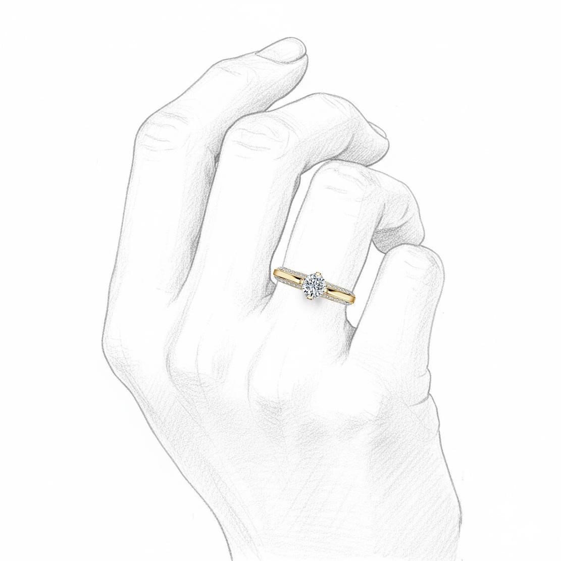 Diamantový zásnubný prsteň Jasmine, žlté zlato