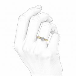 Diamantový zásnubný prsteň Jasmine, žlté zlato