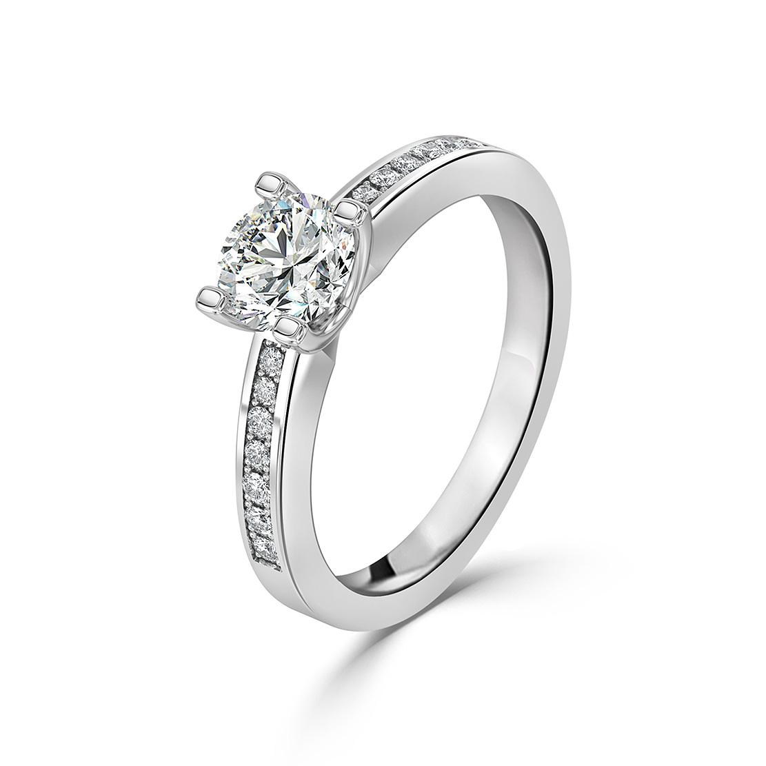 Diamantový zásnubný prsteň Livia, biele zlato