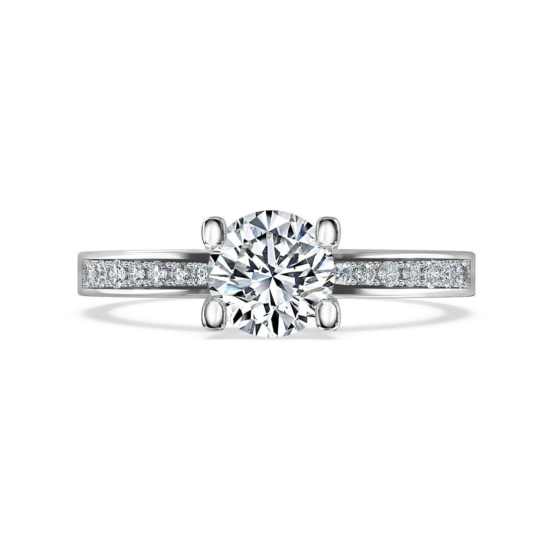 Diamantový zásnubný prsteň Livia, biele zlato