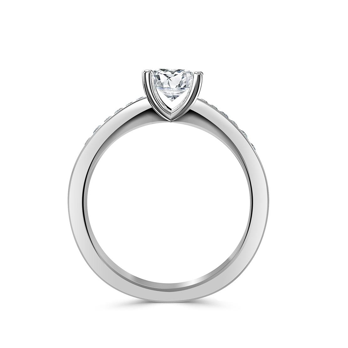 Diamantový zásnubný prsteň Livia, biele zlato