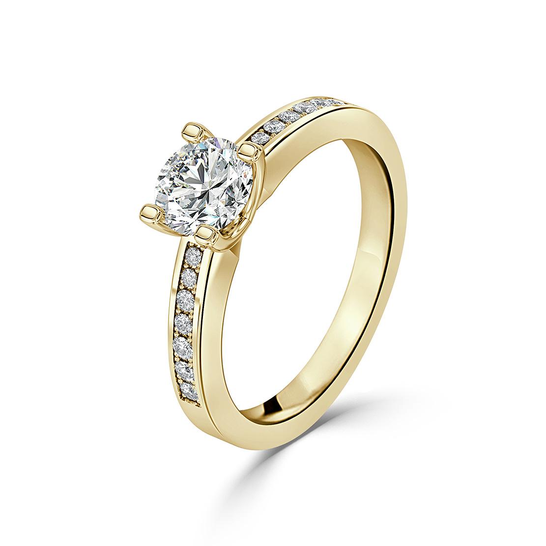 Diamantový zásnubný prsteň Livia, žlté zlato