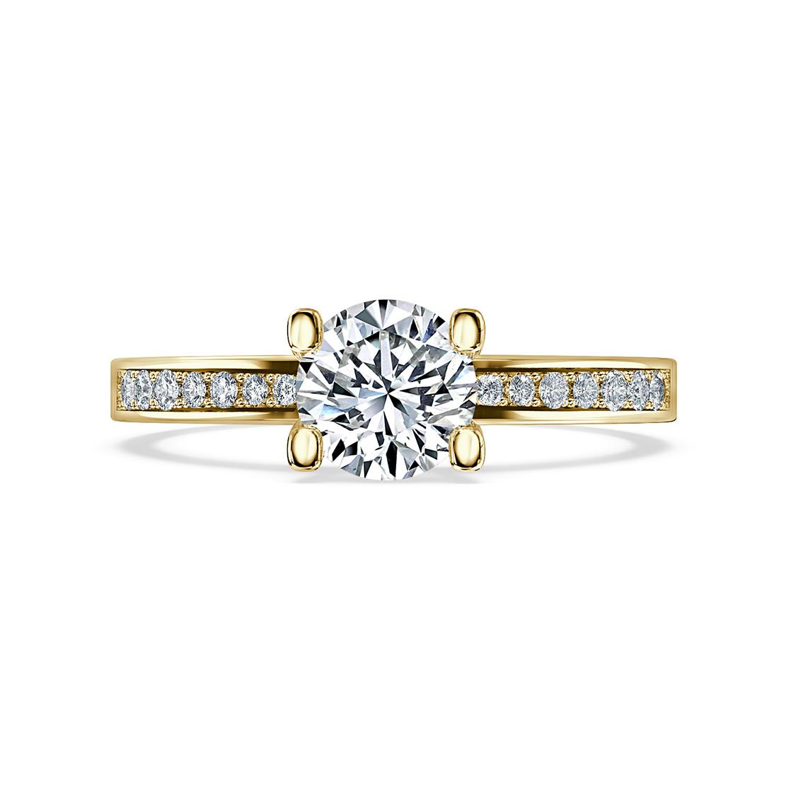 Diamantový zásnubný prsteň Livia, žlté zlato