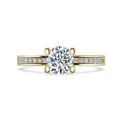 Diamantový zásnubný prsteň Livia, žlté zlato