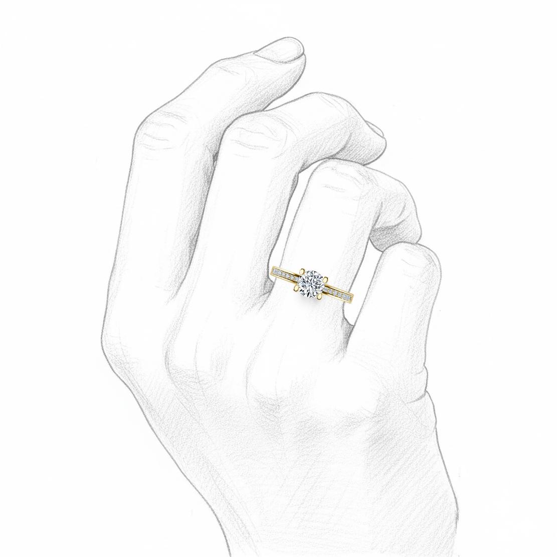 Diamantový zásnubný prsteň Livia, žlté zlato