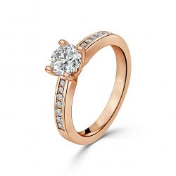 Diamantový zásnubný prsteň Livia, ružové zlato