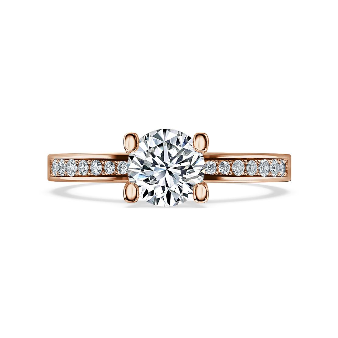 Diamantový zásnubný prsteň Livia, ružové zlato