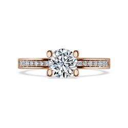 Diamantový zásnubný prsteň Livia, ružové zlato