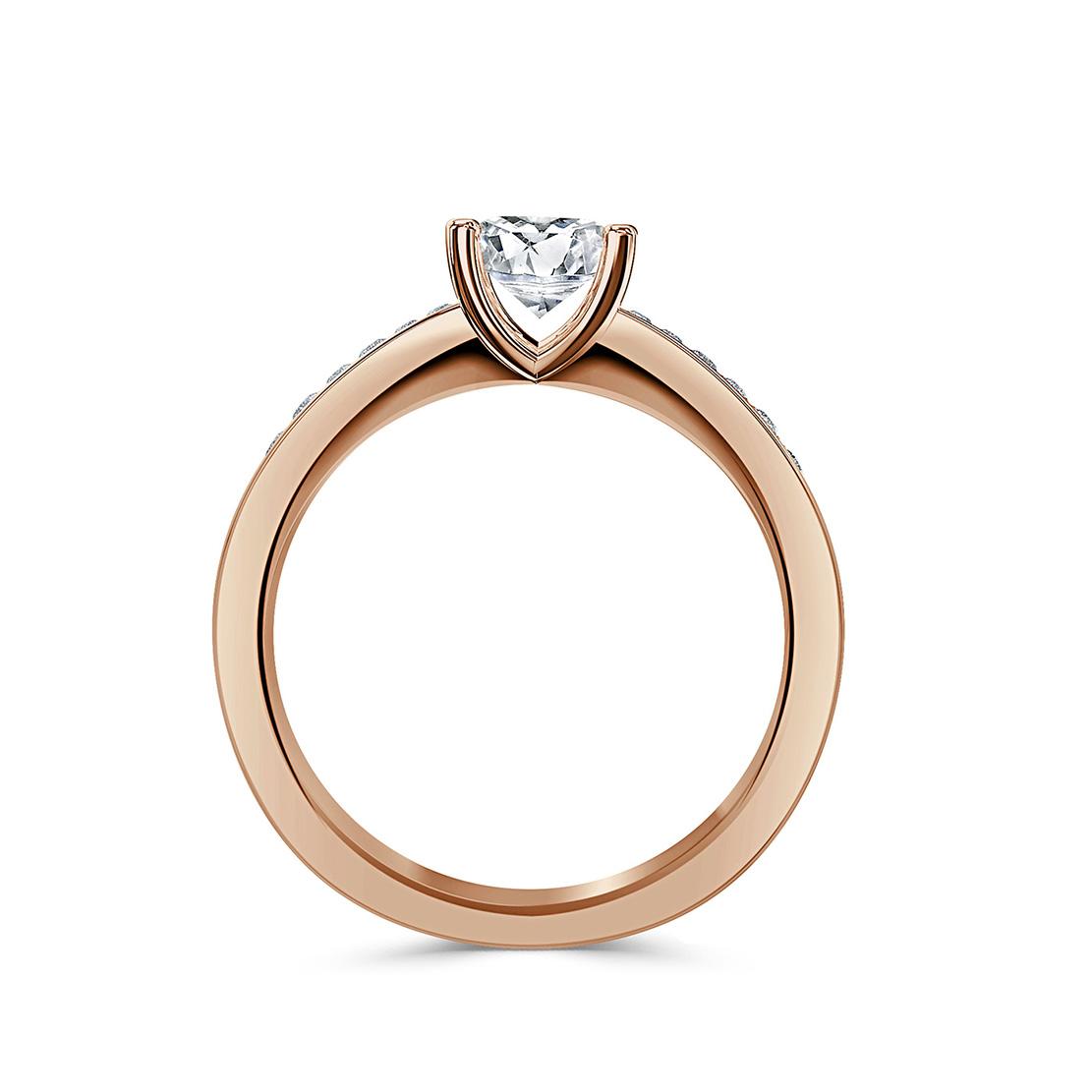 Diamantový zásnubný prsteň Livia, ružové zlato
