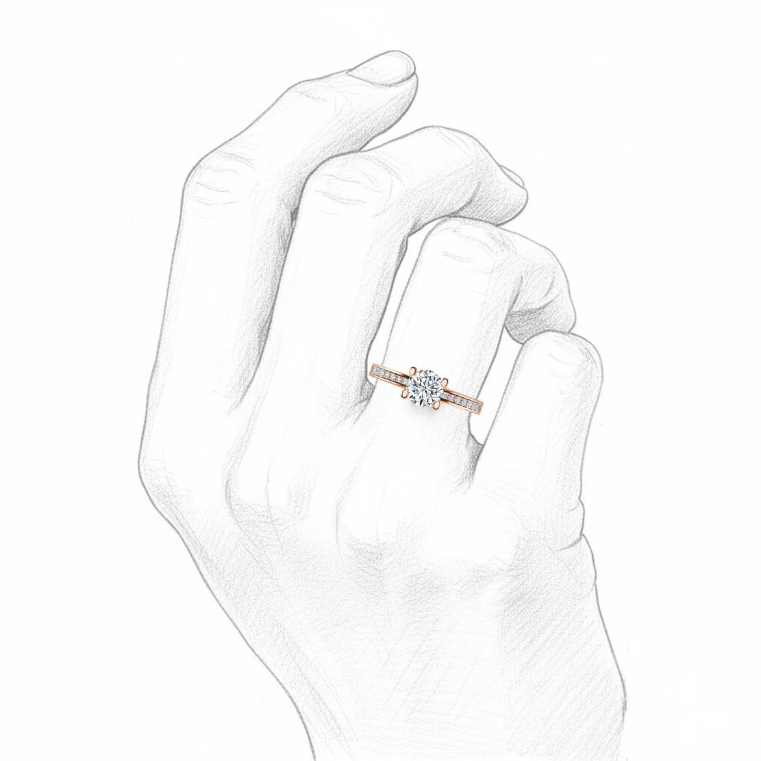 Diamantový zásnubný prsteň Livia, ružové zlato