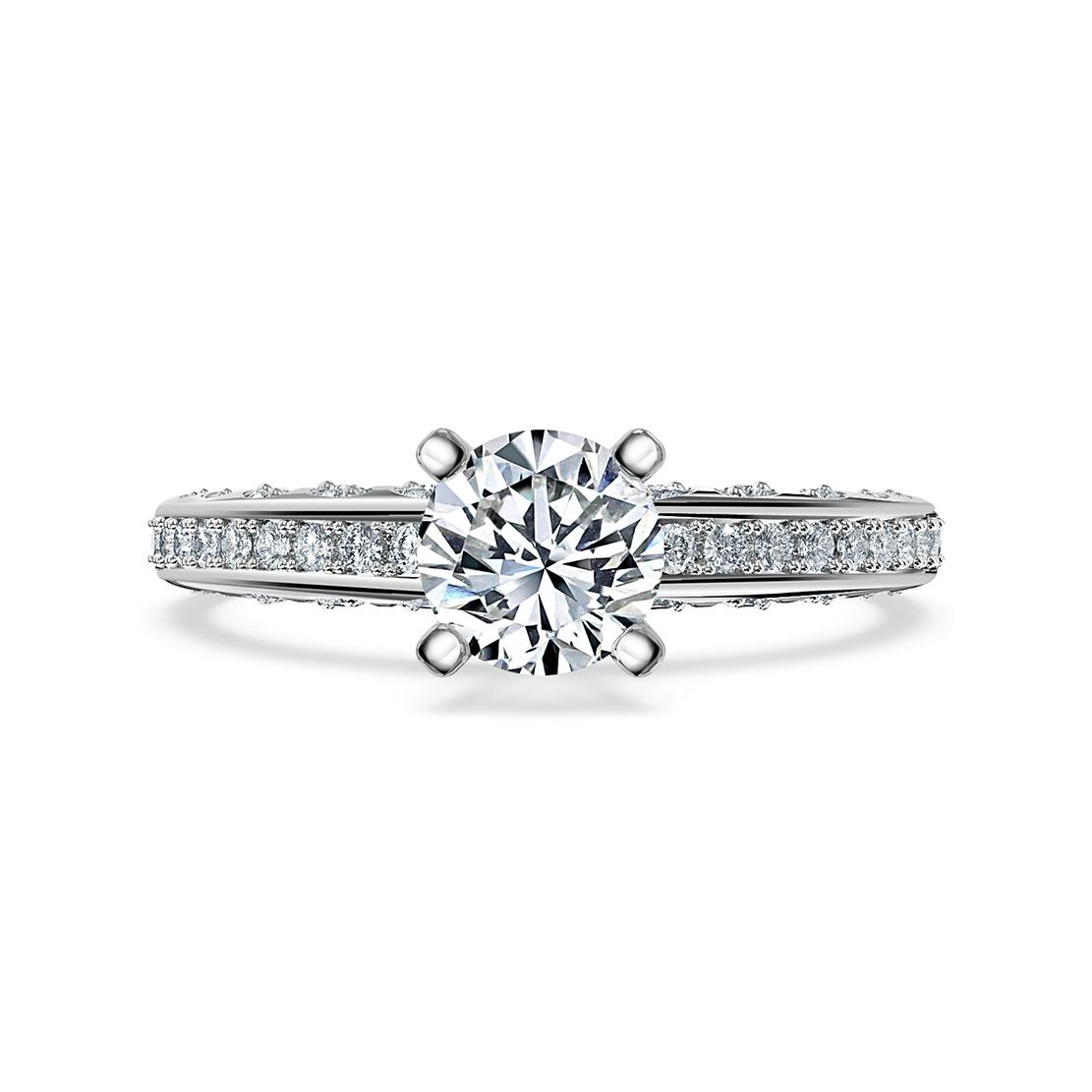 Diamantový zásnubný prsteň Luna, biele zlato