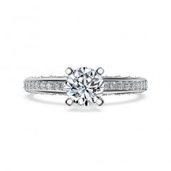 Diamantový zásnubný prsteň Luna, biele zlato