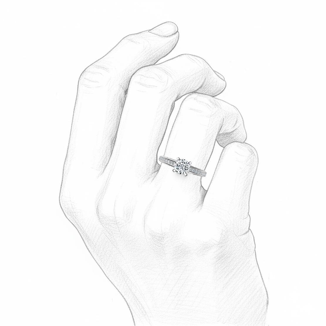 Diamantový zásnubný prsteň Luna, biele zlato