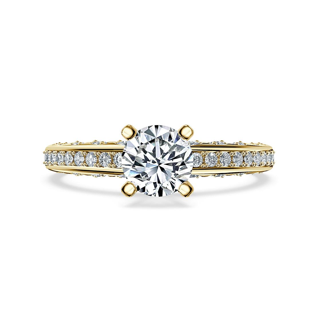 Diamantový zásnubný prsteň Luna, žlté zlato