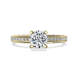 Diamantový zásnubný prsteň Luna, žlté zlato