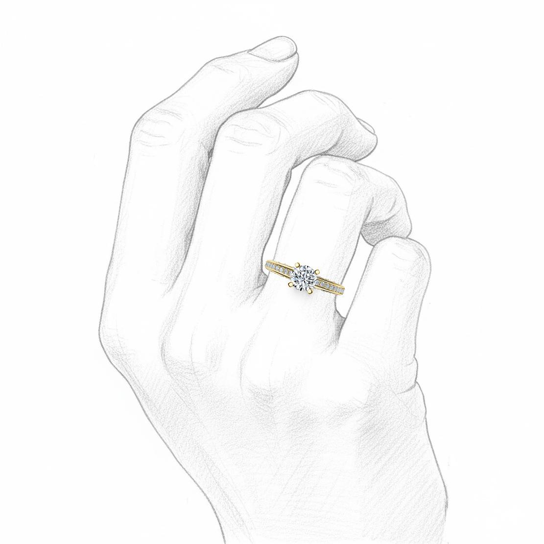 Diamantový zásnubný prsteň Luna, žlté zlato