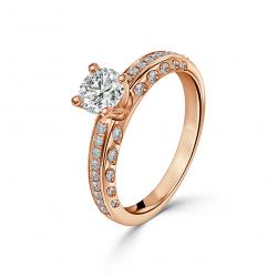 Diamantový zásnubný prsteň Luna, ružové zlato