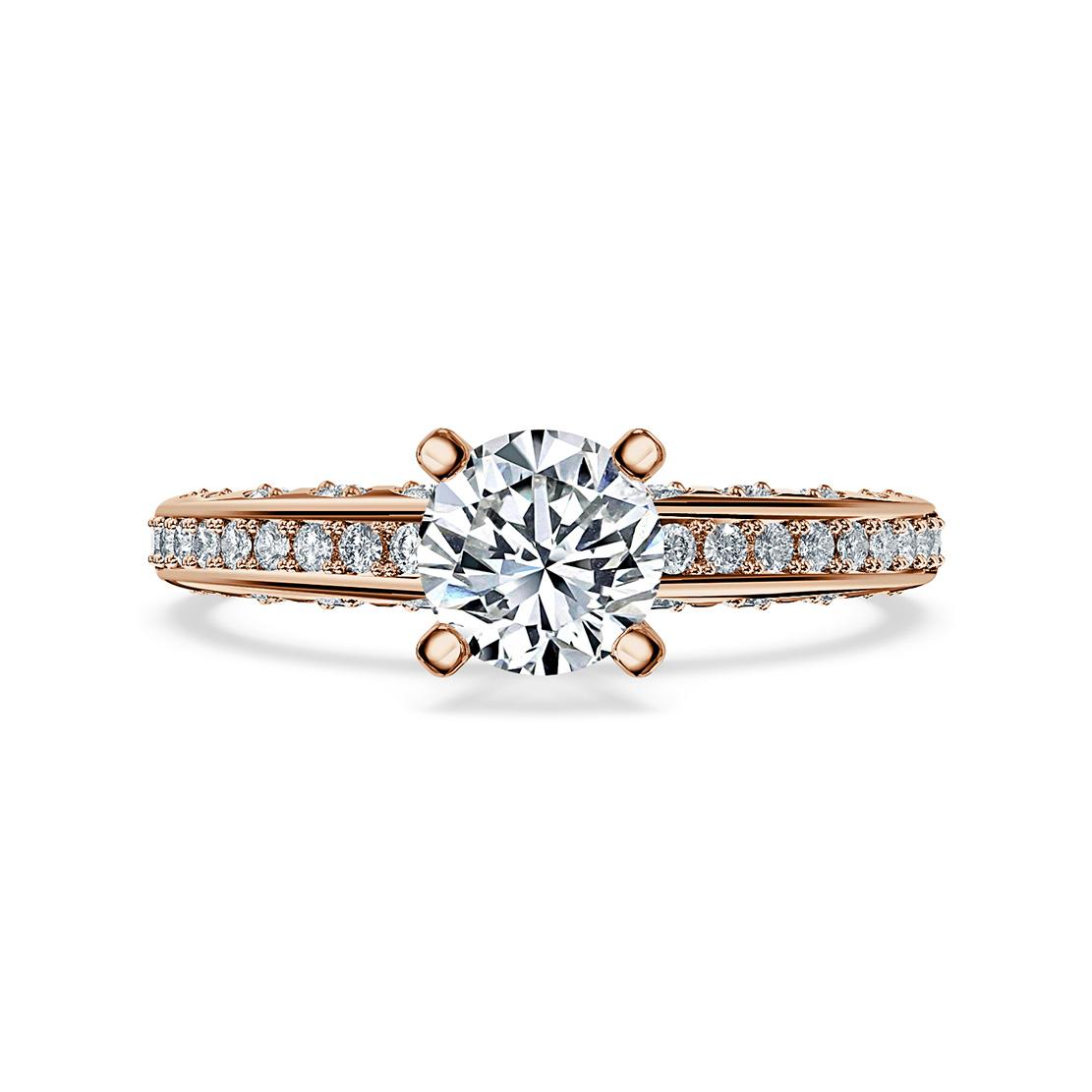 Diamantový zásnubný prsteň Luna, ružové zlato