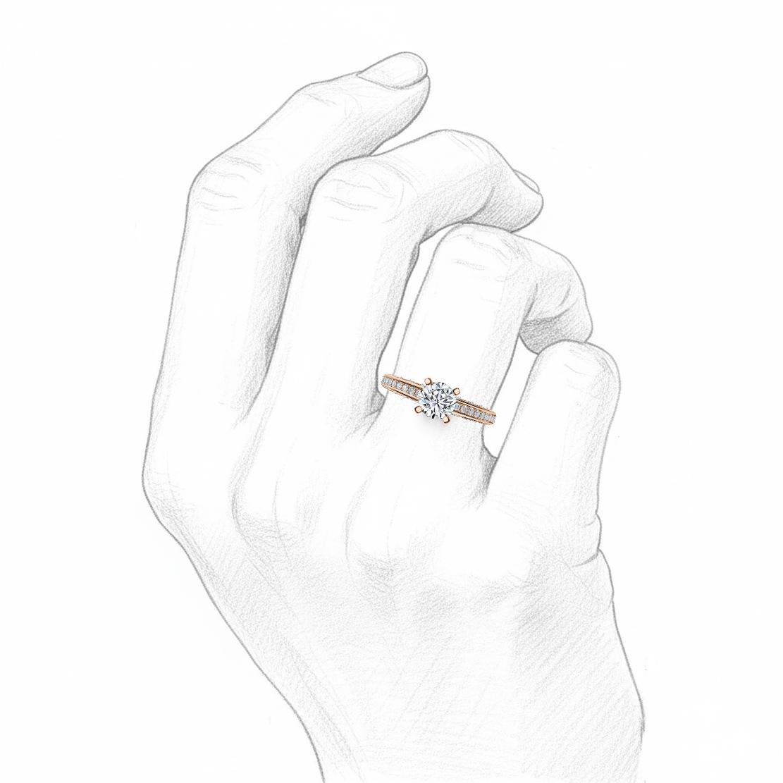 Diamantový zásnubný prsteň Luna, ružové zlato