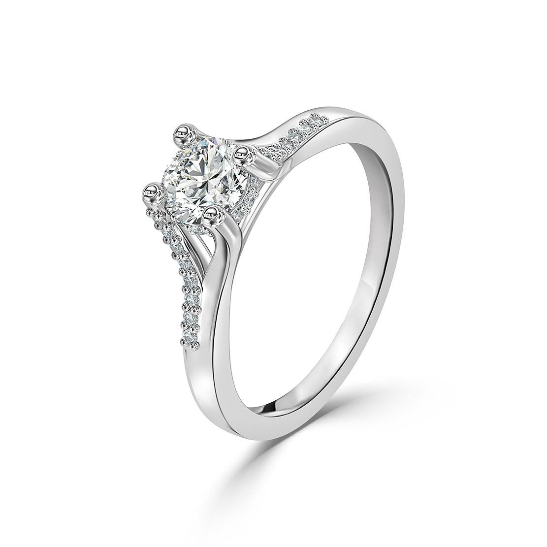 Diamantový zásnubný prsteň Marcella, biele zlato