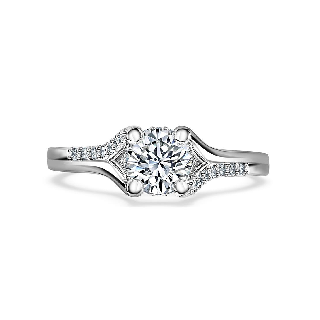 Diamantový zásnubný prsteň Marcella, biele zlato