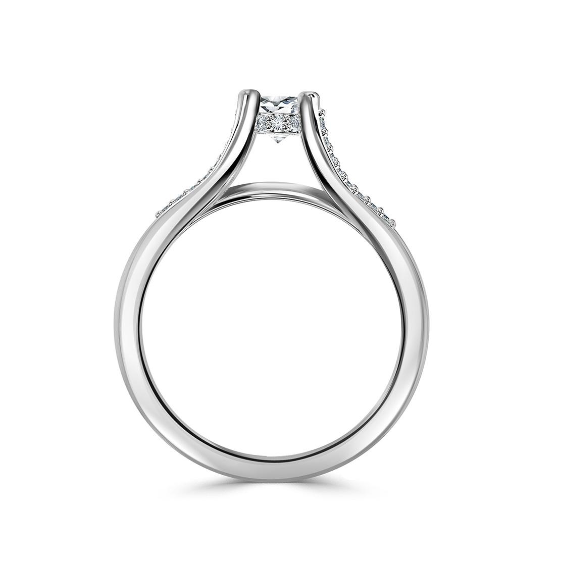 Diamantový zásnubný prsteň Marcella, biele zlato